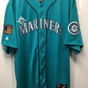 Ken Griffey Jr. Seattle Mariners Authentic Teal Majestic MLB Alternate Jersey 52